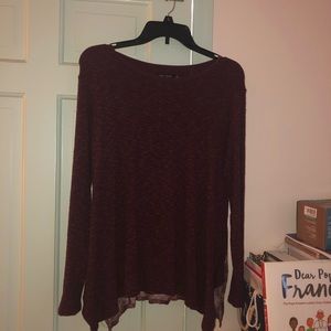 Maroon long sleeves too with patterned back